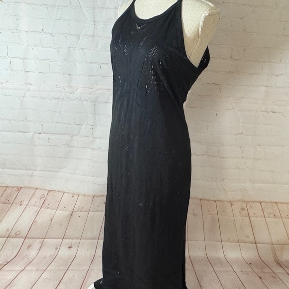 House of Harlow Black Maxi Dress See Through 👀 Lace Sleeveless 8 10 L - Picture 1 of 9